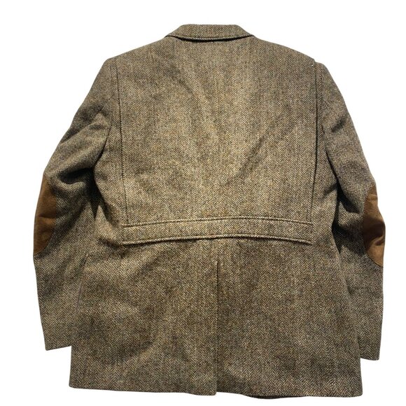Vintage Brown Herringbone Harris Tweed Jacket - Picture 4 of 12